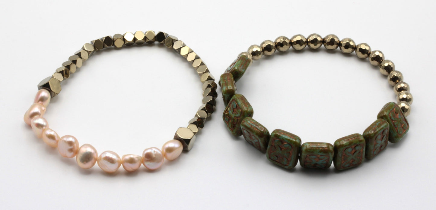 BrassPearls helmirannekorut