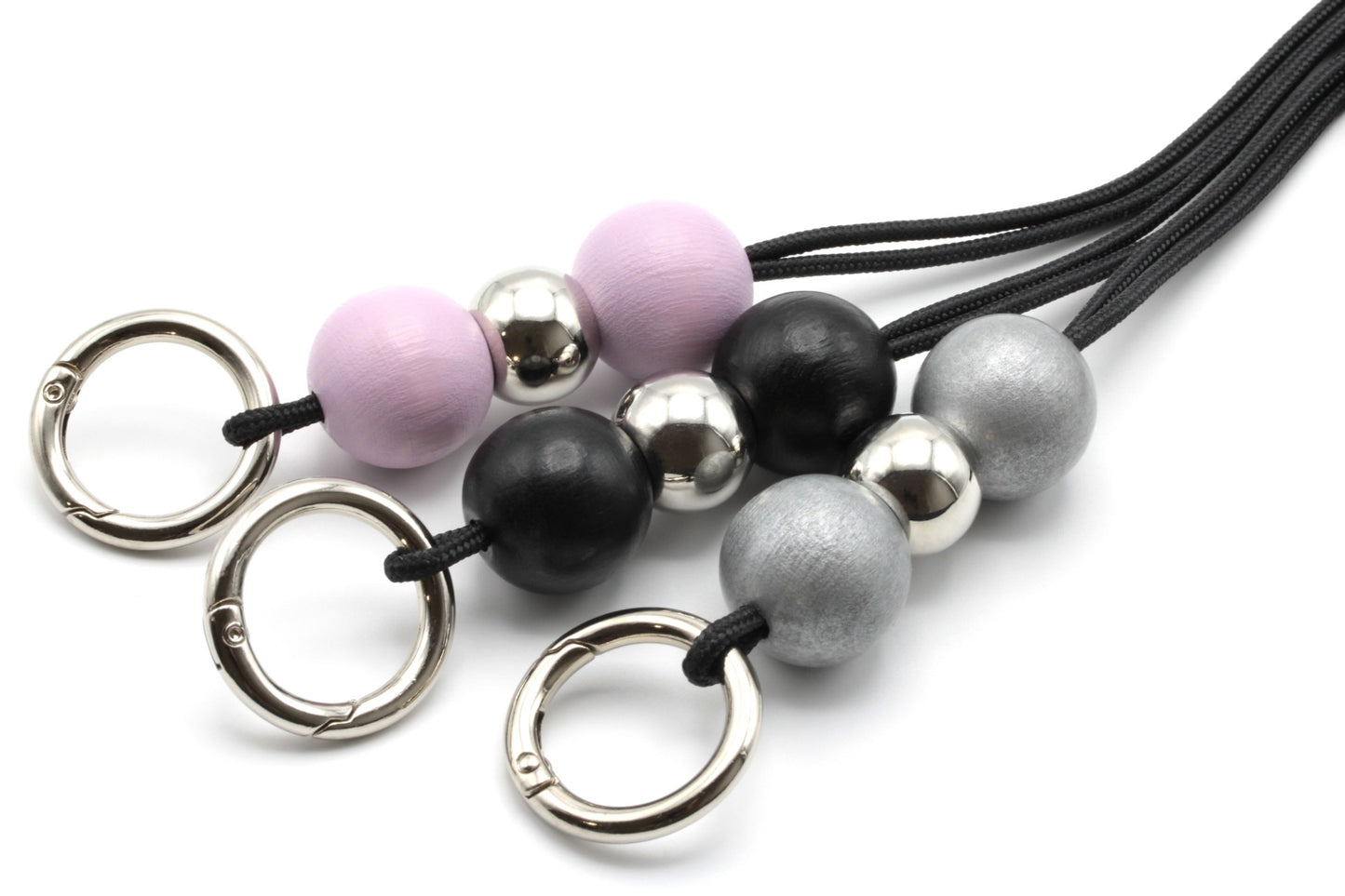 Avainnauha ClipRing - Black&Rose&Silver