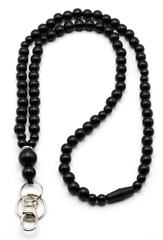 Avainnauha puuhelminen - Black