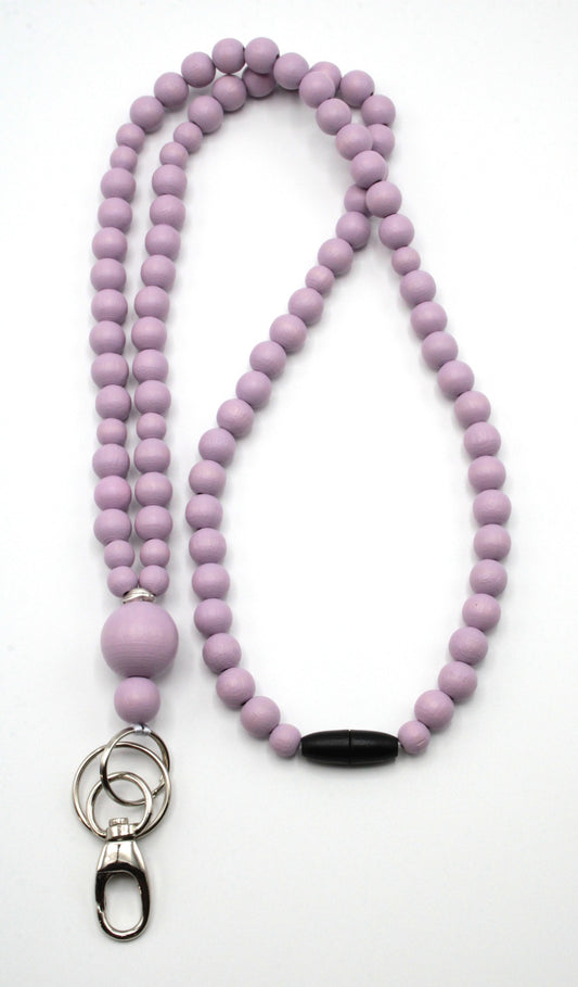 Avainnauha puuhelminen - Lilac