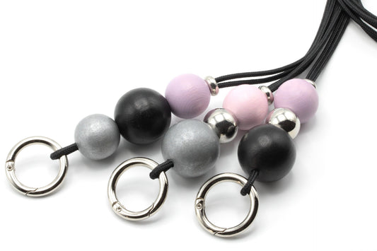 Avainnauha ClipRing - Rose&Silver&Black