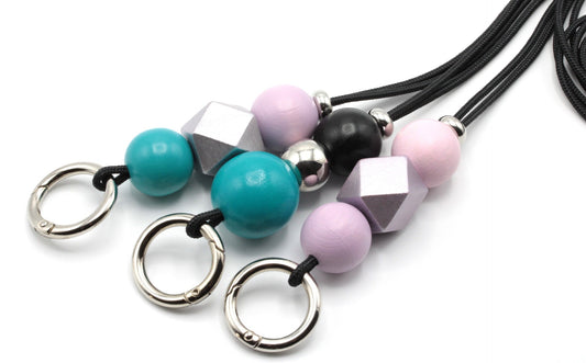 Avainnauha ClipRing - Turquoise&Rose&Black