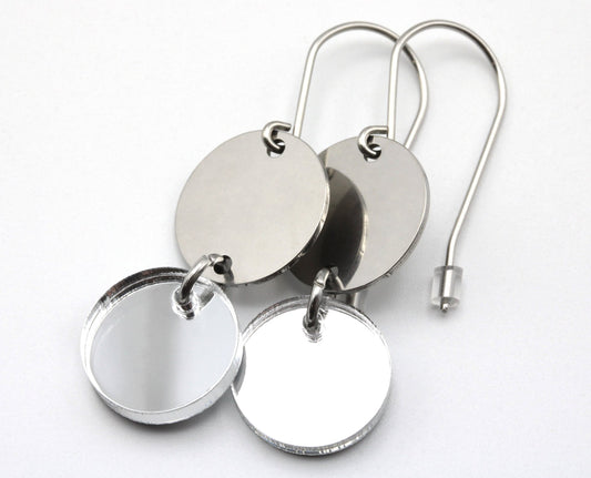 SilverRounds peiliakryyli korvakorut