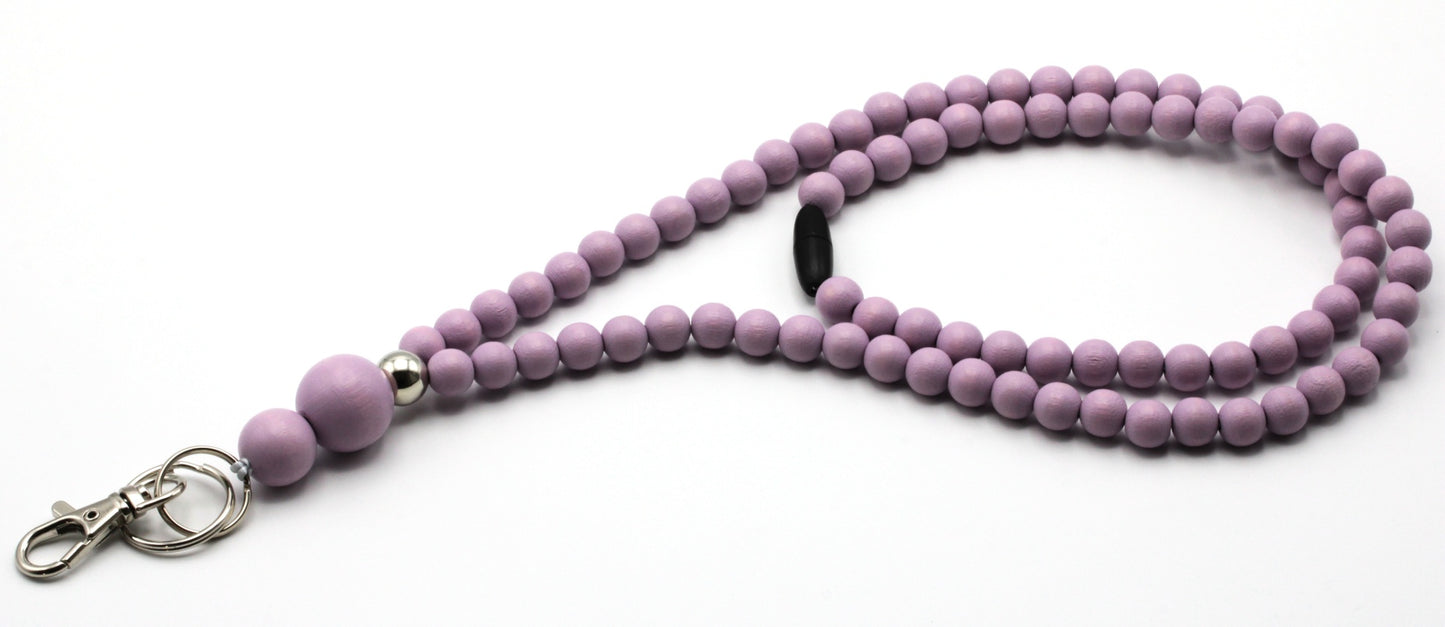 Avainnauha puuhelminen - Lilac