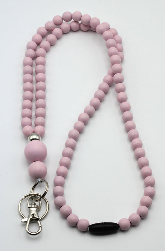 Avainnauha puuhelminen - Babypink