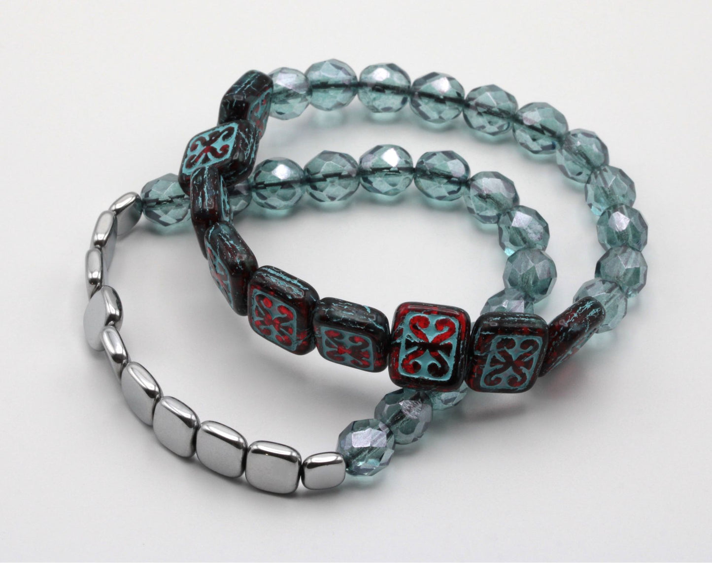 Blue&Silver helmirannekorut