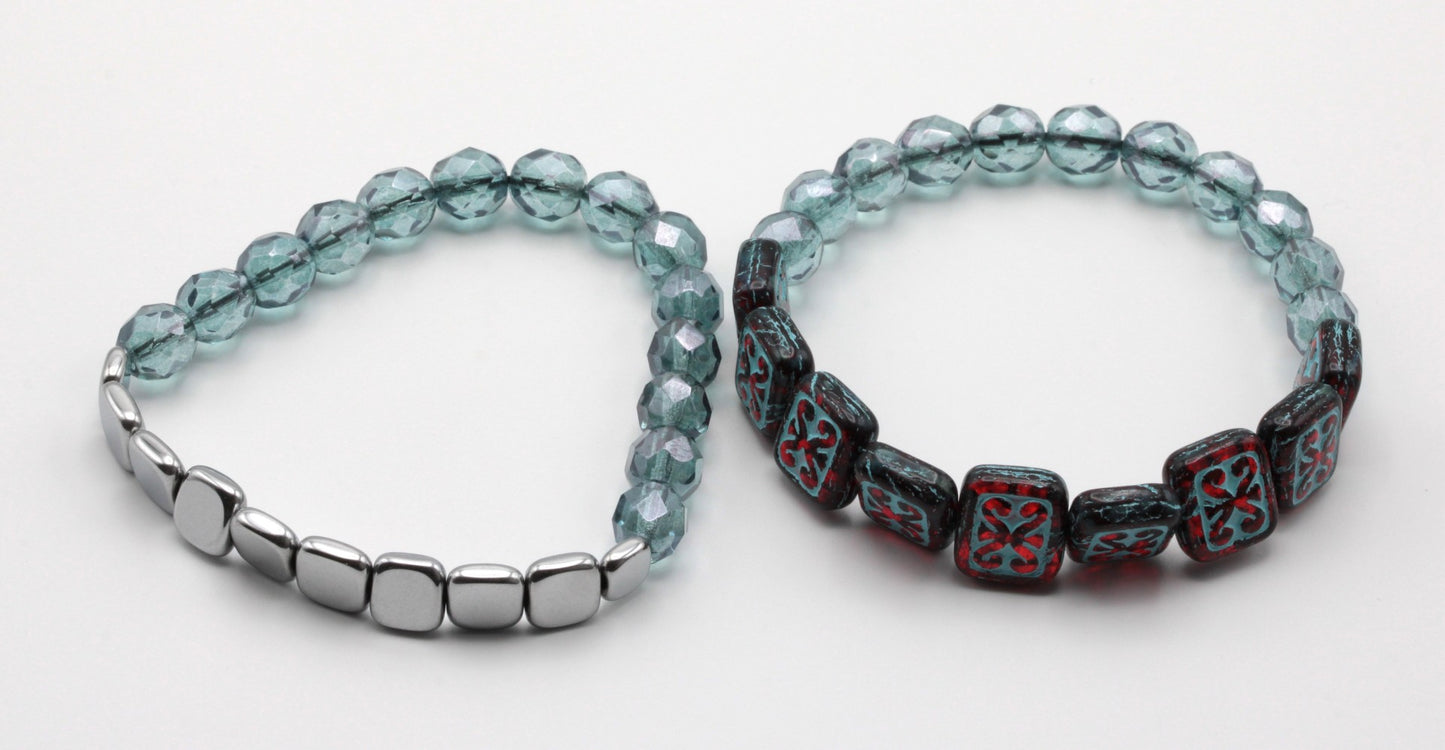 Blue&Silver helmirannekorut