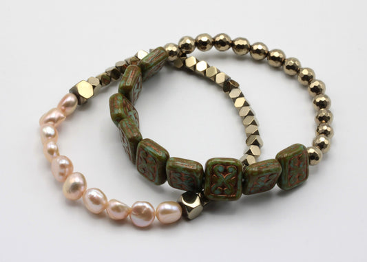 BrassPearls helmirannekorut