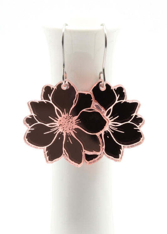 RosegoldFlowers peiliakryyli korvakorut