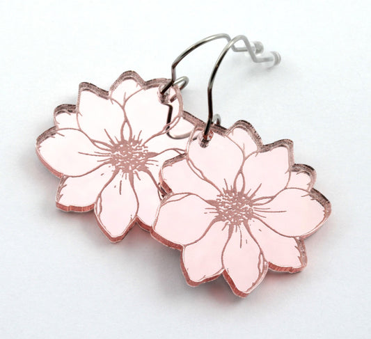 RosegoldFlowers peiliakryyli korvakorut
