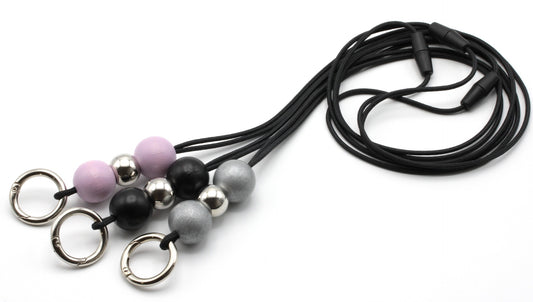 Avainnauha ClipRing - Black&Rose&Silver