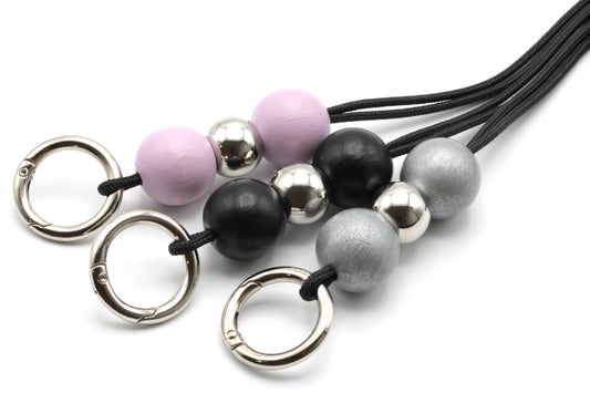 Avainnauha ClipRing - Black&Rose&Silver