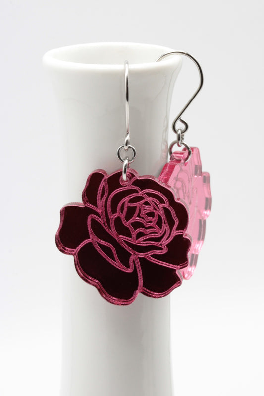 PinkRoses peiliakryyli korvakorut