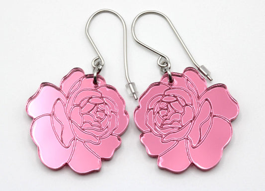 PinkRoses peiliakryyli korvakorut