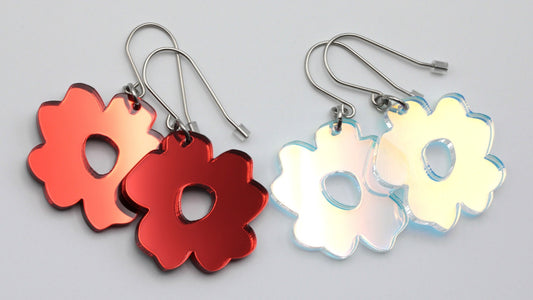 IridescentRed peiliakryyli korvakorut