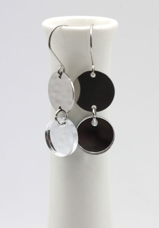 SilverRounds peiliakryyli korvakorut